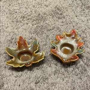 Autumn Leaf Ceramic Candle Holders